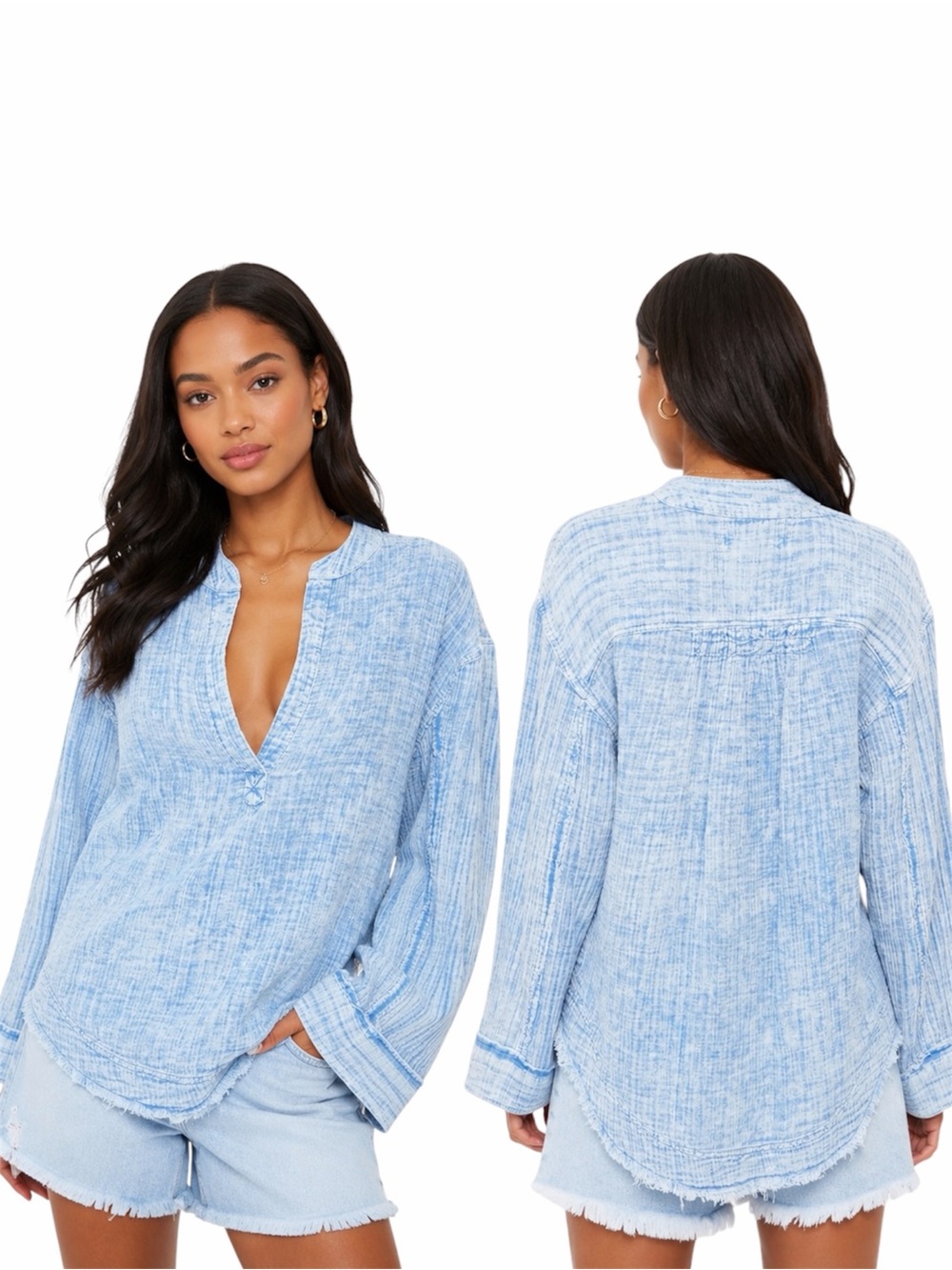 FREE PEOPLE ANGUILLA WASHED PULLOVER TOP SIZE SMALL - BNWT